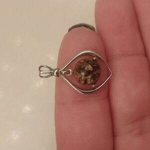 Baltic amber pendant 925 silver